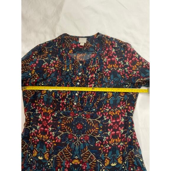 Converse Sheer Floral Long Sleeve Blouse M Cottagecore Dopamine Coquette Girl - Picture 5 of 9